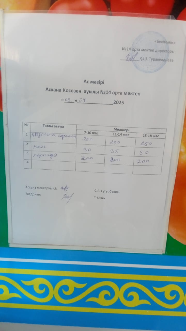 Ас мәзірі