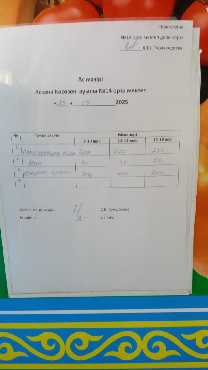 Ас мәзірі